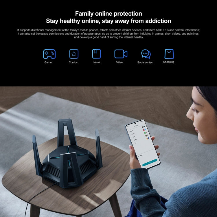 Original Xiaomi WiFi Router 10 Gigabit Tri-Band Wireless Mesh Network Game Acceleration Repeater, US Plug Original Xiaomi WiFi Router 10 Gigabit Tri-Band Wireless Mesh Network Game Acceleration Repeater, US Plug